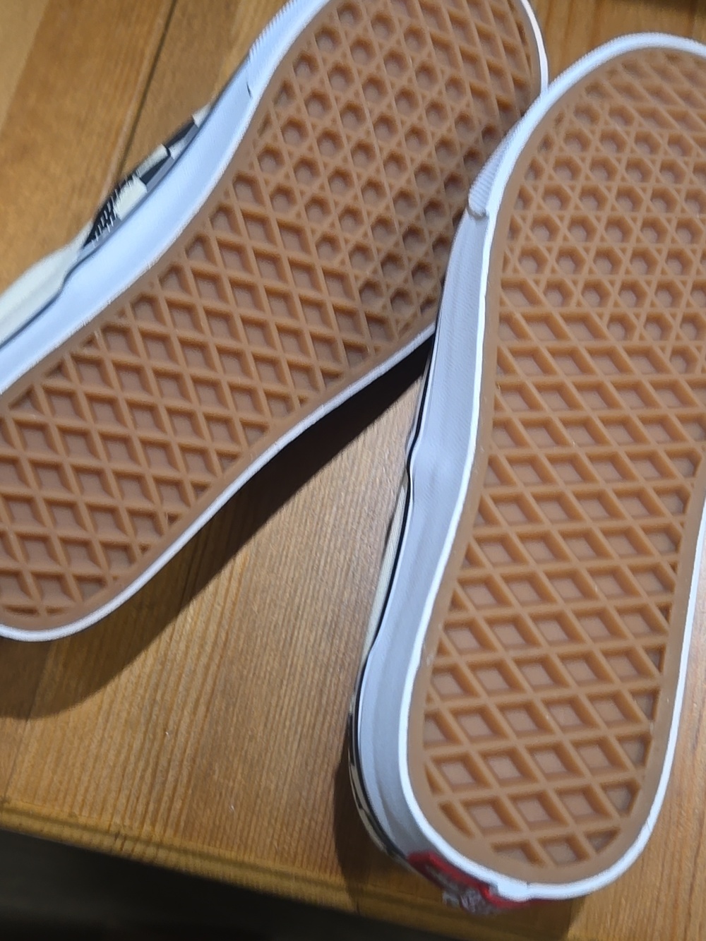 Vans Checkerboard Slip-On Sneakers in Black and White - Picture 7 of 9